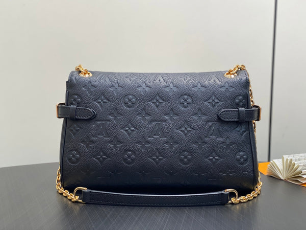 LV Anytime Flap Bag 29.5cm Black Calfskin