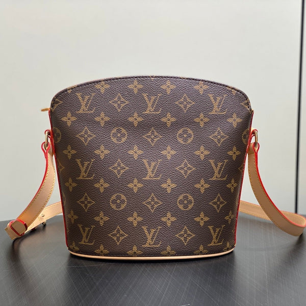 LV Drouot Shoulder Bag 22cm Brown Monogram Canvas
