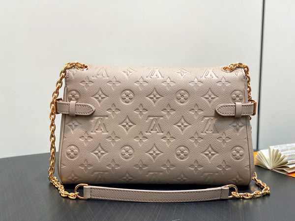 LV Anytime Flap Bag 29.5cm Dark Beige Calfskin