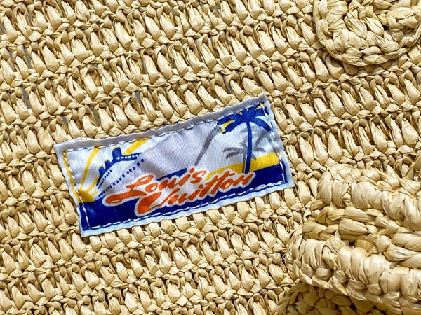 LV Summer Shopper Tote MM 44cm Beige Raffia