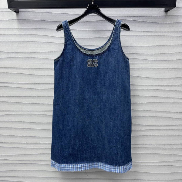 Miu Blue Denim Mini Dress