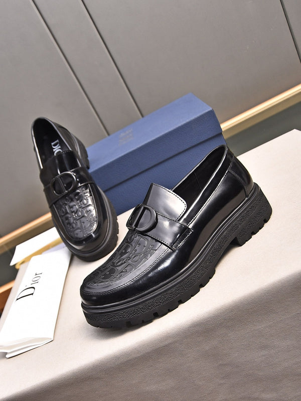 CD SYMBOL EXPLORER LOAFER GLOSSY BLACK MONOGRAM CALFSKIN