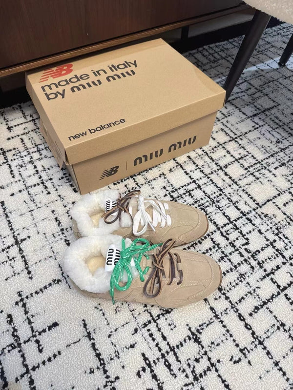 Miu Balance 530 SL Sneakers Fleece Lining In Light Brown Suede