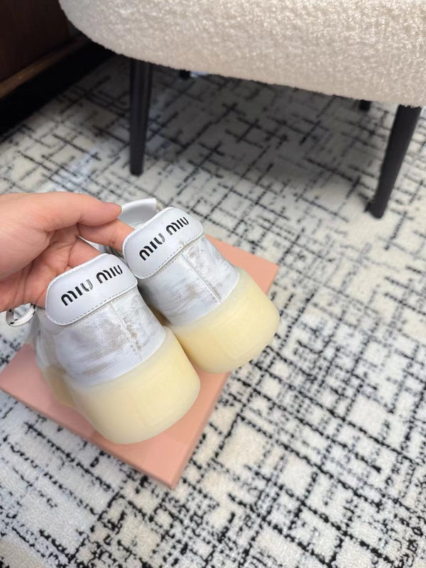 Miu Sneakers Smoke White Leather