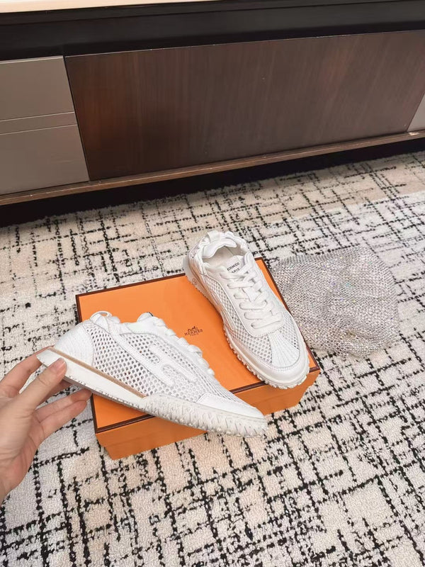 Sneaker HM 25 Jet in pelle di vacchetta bianca a rete 318023