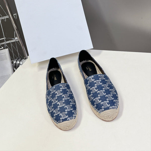 CELINE Espadrillas Loafers Blue Denim 285935