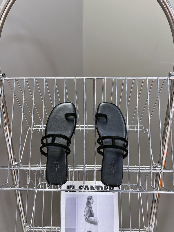 Sandali Georgia in pelle scamosciata nera e vitello nero