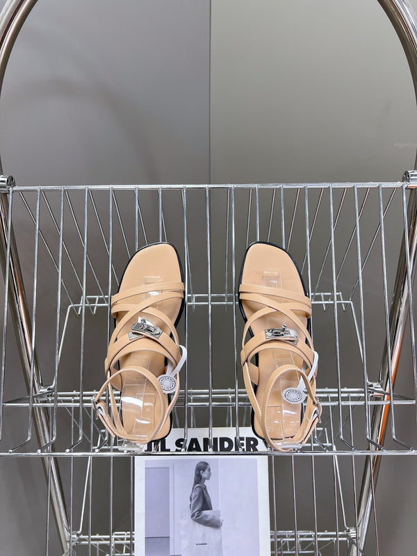 SANDALO JUNE IN PELLE DI VITELLO BEIGE