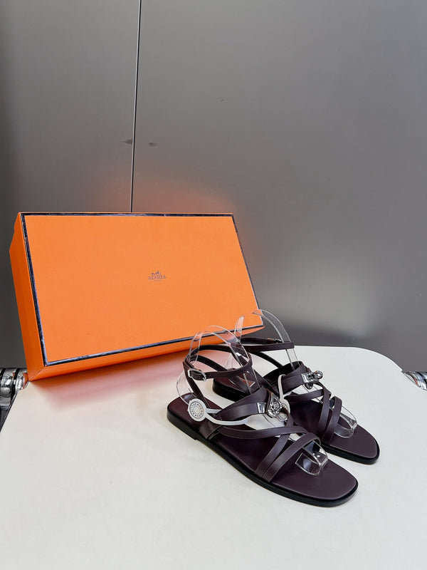 JUNE SANDAL CHOCOLATE CALFSKIN