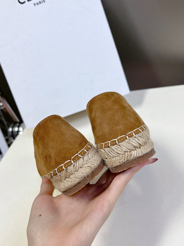 CELINE Espadrillas Loafers Brown Suede 285938