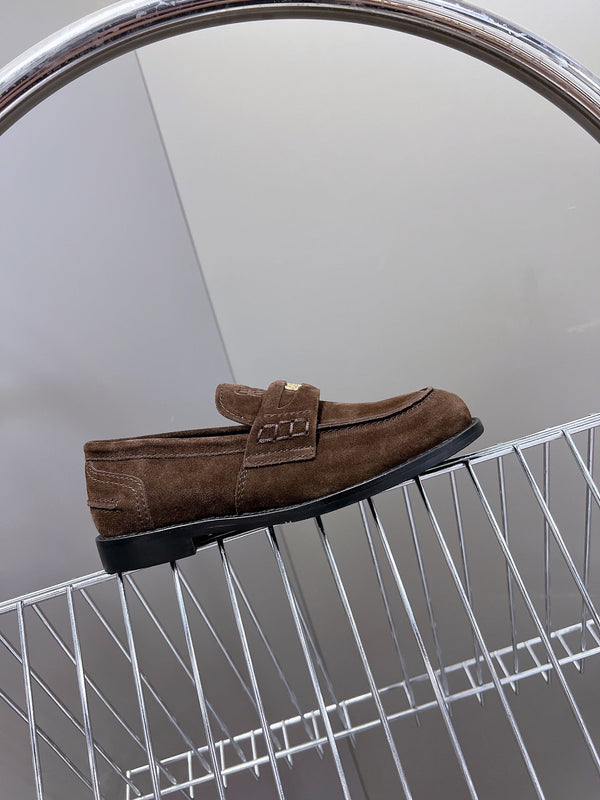 Miu Loafers Vintage Dark Brown Suede
