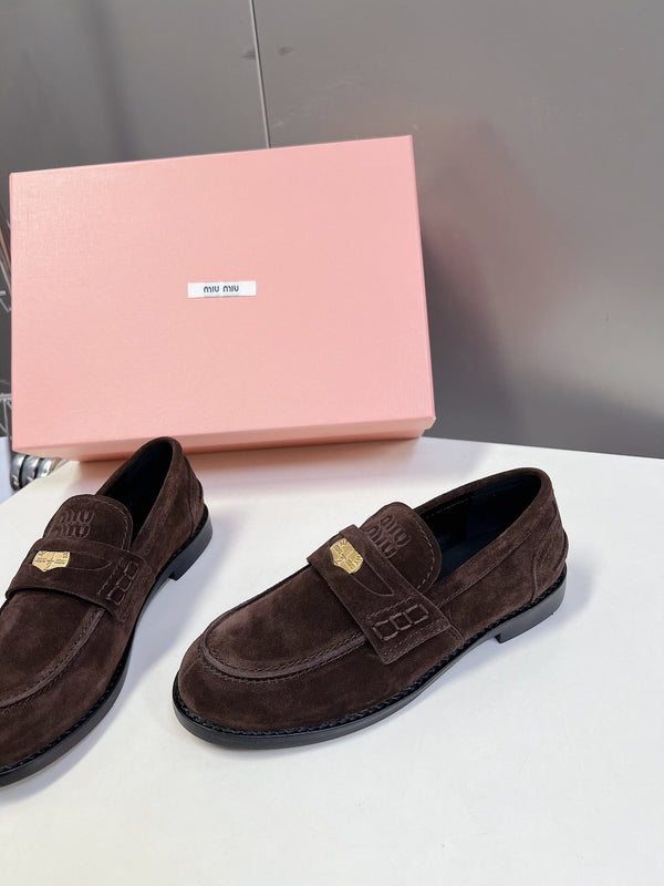 Miu Loafers Vintage Dark Brown Suede