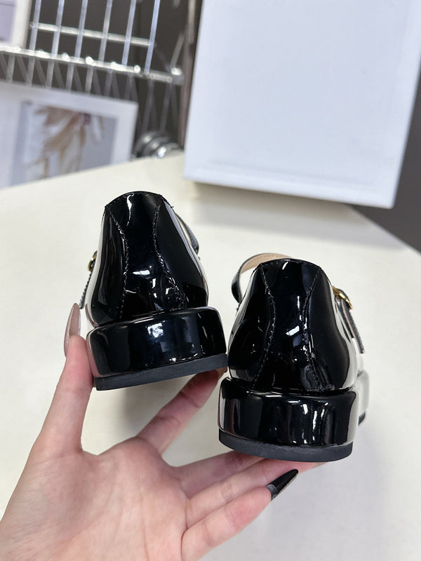 CELINE Ballet Flats Black Patent Leather 285931