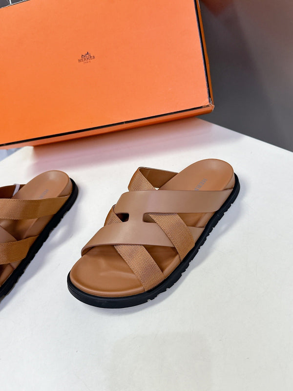 HM 25 Kazimir Sandal Two-tone Calfskin Canvas