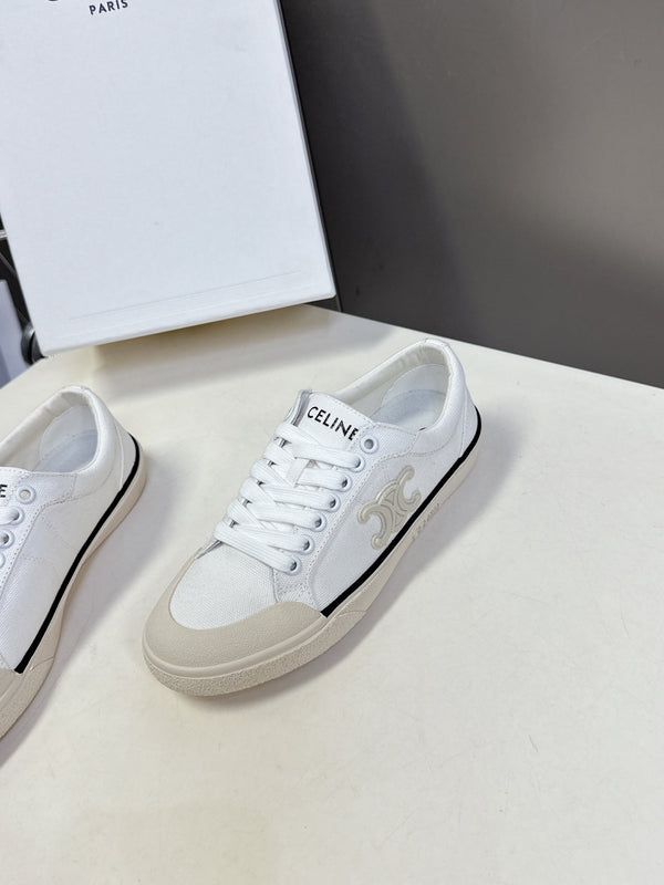 CELINE 25 Sneaker White Beige Canvas 285970