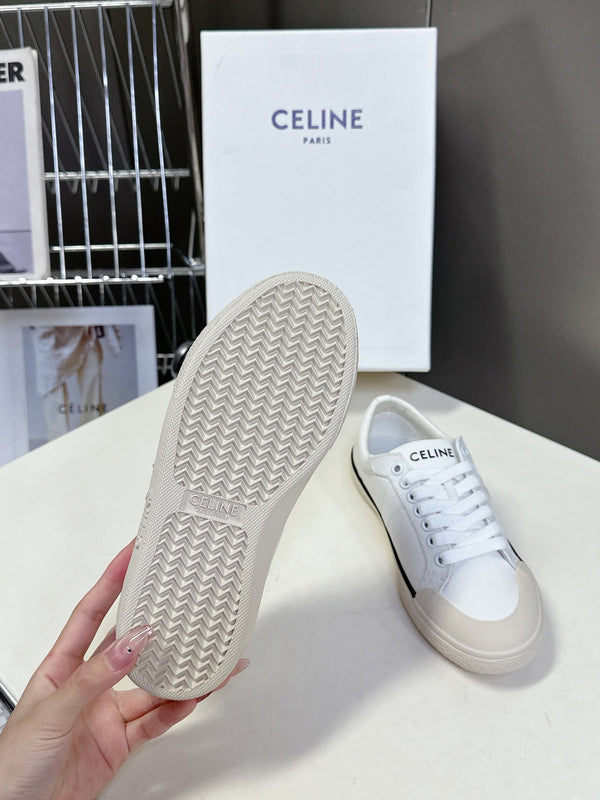 CELINE 25 Sneaker White Beige Canvas 285970