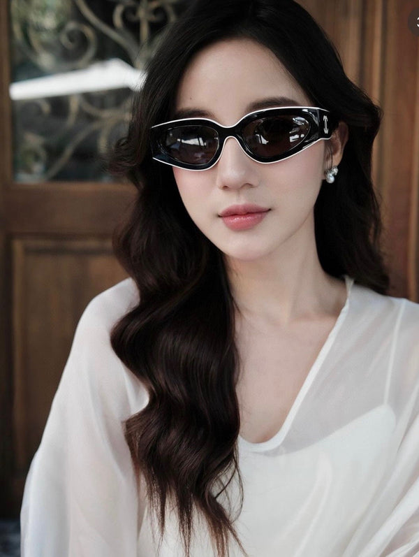 CC Sunglassses Black Mix White 6056