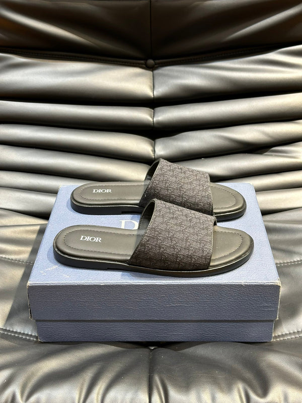 CD SLIDE ALIDAS SLIPPER BLACK JACQUARD AND SILK