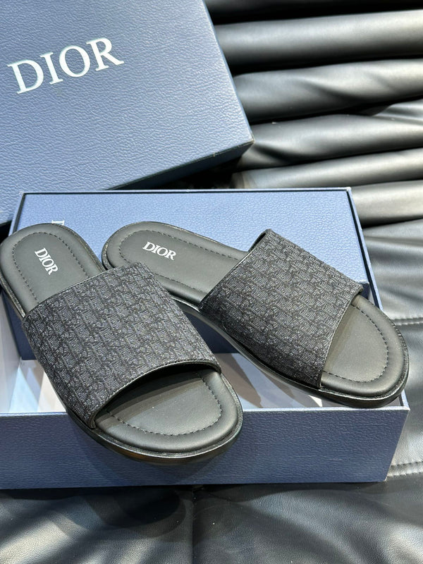 CD SLIDE ALIDAS SLIPPER BLACK JACQUARD AND SILK