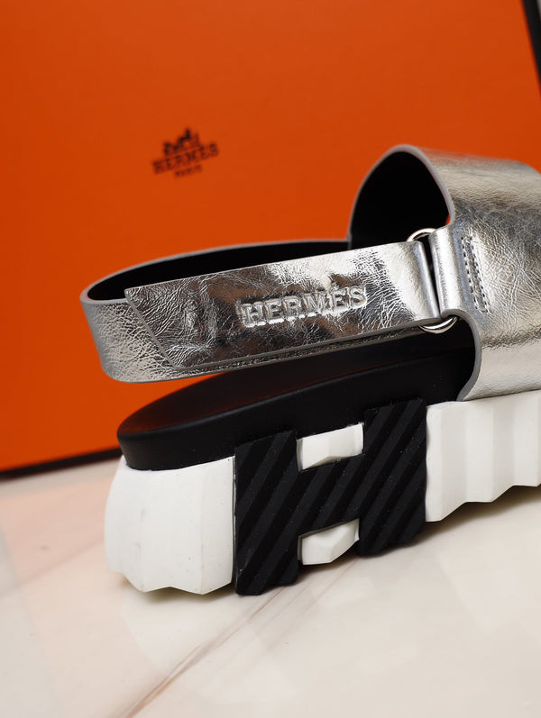 HM ELECTRIC SANDAL SILVER CALFSKIN
