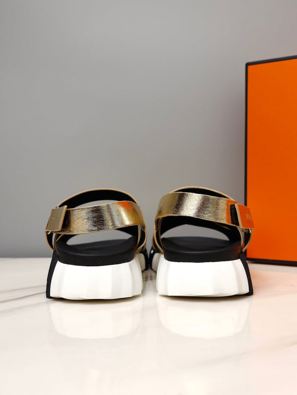 HM ELECTRIC SANDAL  METALLIC GOLD CALFSKIN