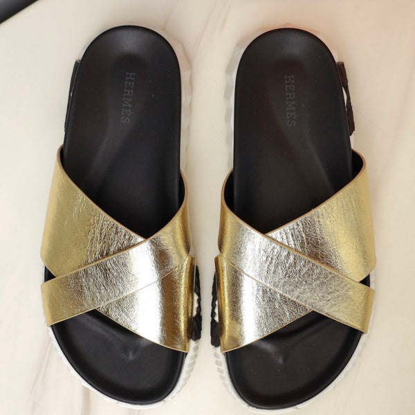 HM INFRA SANDAL GOLD METALLIC LAMBSKIN