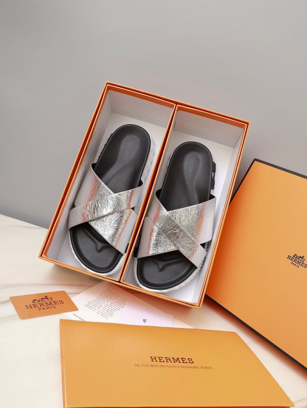 HM INFRA SANDAL SILVER LAMBSKIN