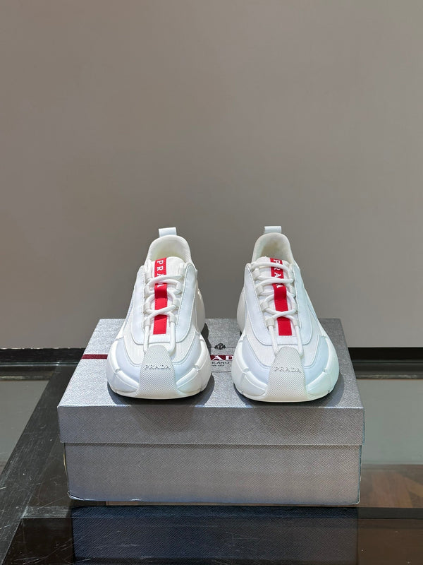 SNEAKERS PRA AMERICA'S CUP IN GOMMA MORBIDA E TESSUTO PER BICICLETTE BIANCHE