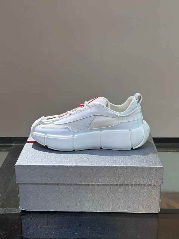 SNEAKERS PRA AMERICA'S CUP IN GOMMA MORBIDA E TESSUTO PER BICICLETTE BIANCHE