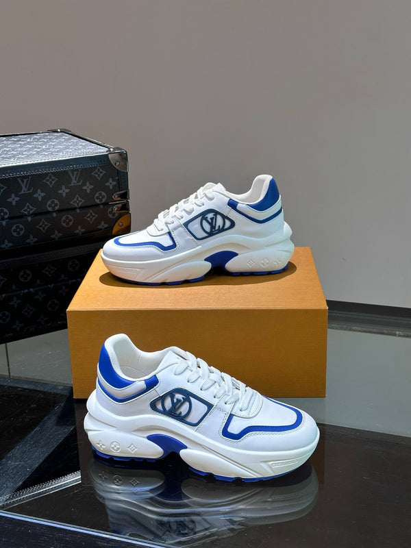 NEO RUN AWAY SNEAKER WHITE MIX BLUE CALFSKIN
