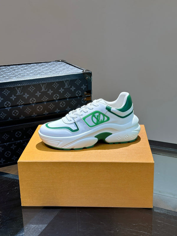 NEO RUN AWAY SNEAKER WHITE MIX GREEN CALFSKIN