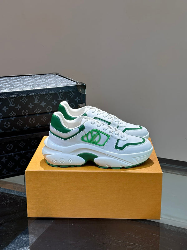 NEO RUN AWAY SNEAKER WHITE MIX GREEN CALFSKIN