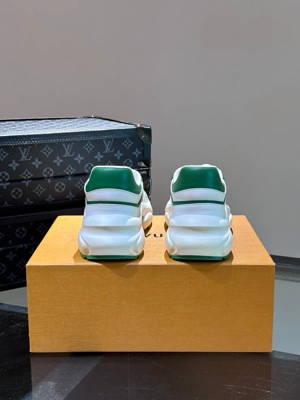 NEO RUN AWAY SNEAKER WHITE MIX GREEN CALFSKIN