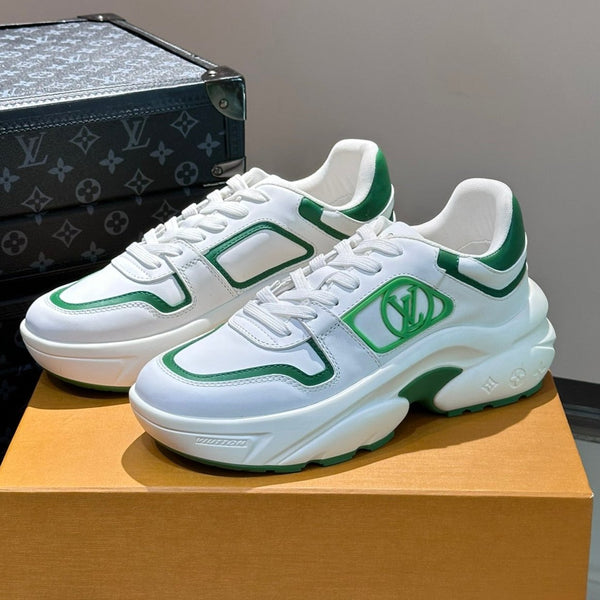 NEO RUN AWAY SNEAKER WHITE MIX GREEN CALFSKIN