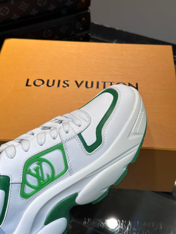 NEO RUN AWAY SNEAKER WHITE MIX GREEN CALFSKIN