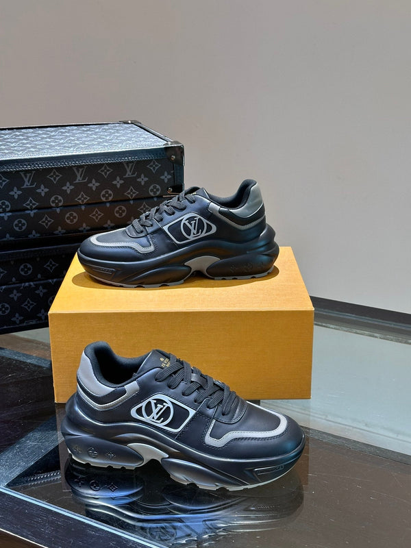 NEO RUN AWAY SNEAKER BLACK MIX GREY CALFSKIN