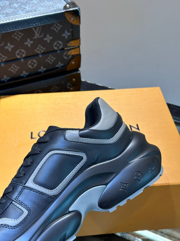 NEO RUN AWAY SNEAKER BLACK MIX GREY CALFSKIN