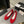 ballet flat red embroidered fabric