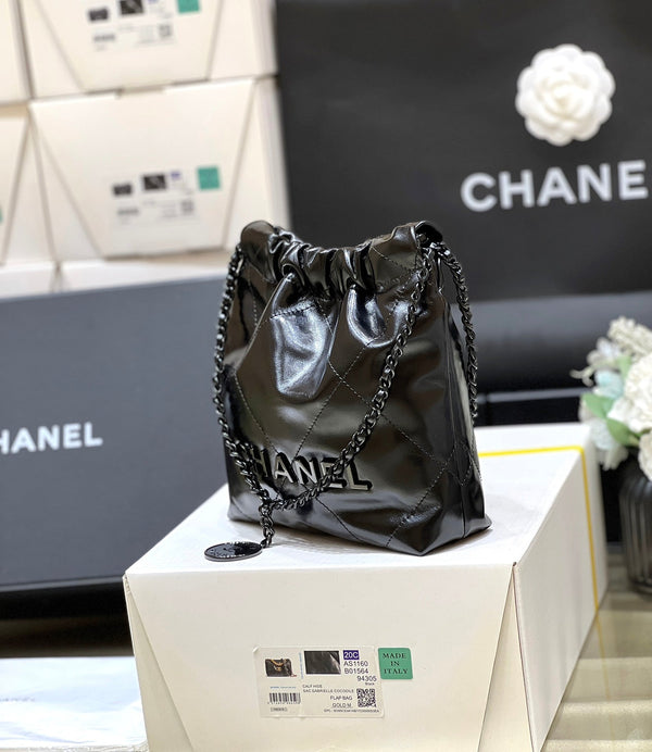 borsa hobo mini cc22 20 cm in pelle di agnello nera