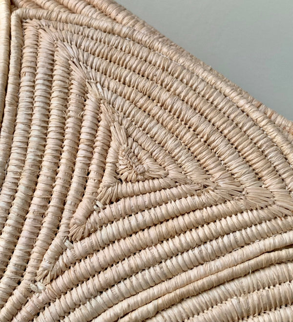 Celine Classic Panier 47cm Braieded Triomphe Beige Raffia Brown Calfskin