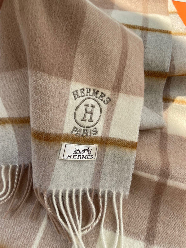 Scarf 180 CM In Brown Mix Beige Caro Cashmere