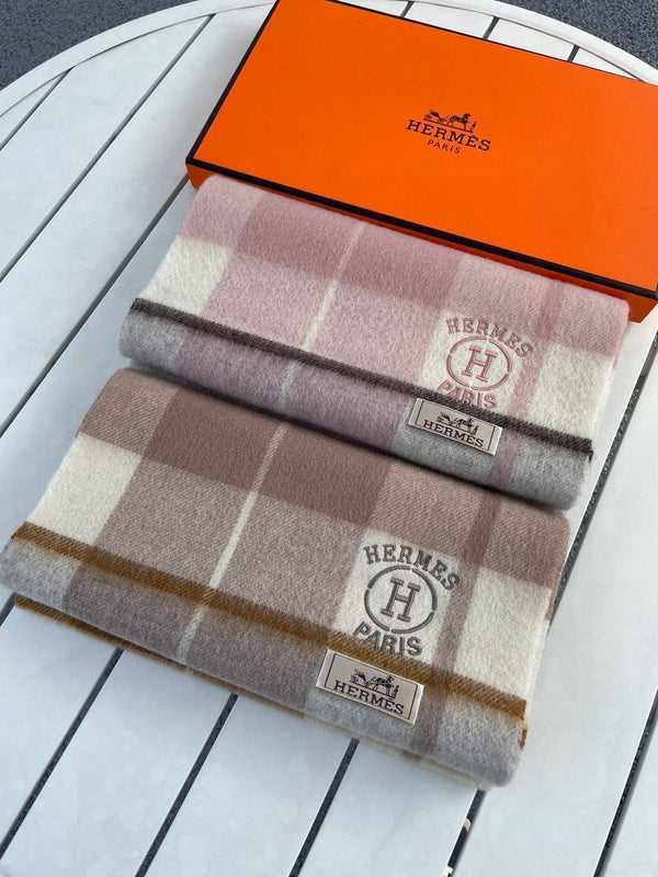 Scarf 180 CM In Brown Mix Beige Caro Cashmere