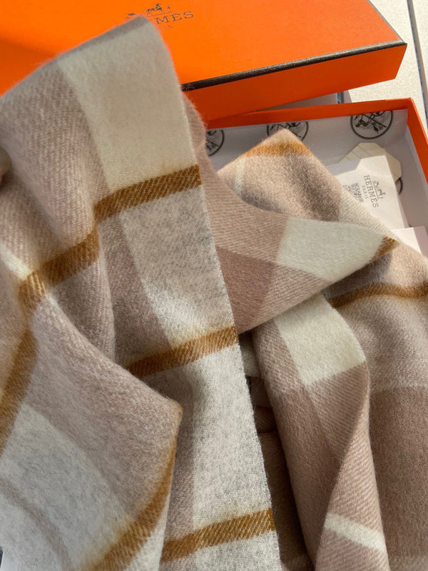 Scarf 180 CM In Brown Mix Beige Caro Cashmere