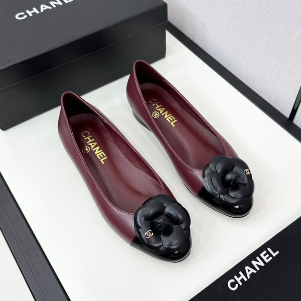 ballerina fiore vitello bordeaux vitello vernice nera