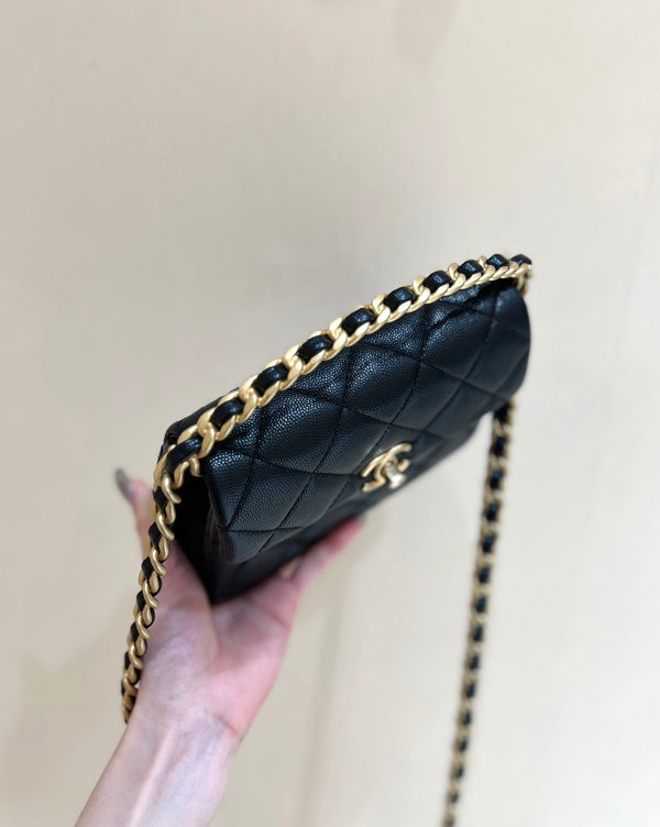 24s 31 ruecambon 15cm black caviar leather