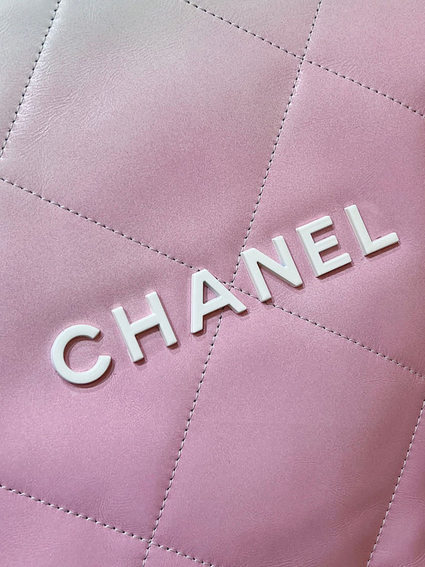 borsa hobo cc22 rosa pelle di agnello bianca hardware argento