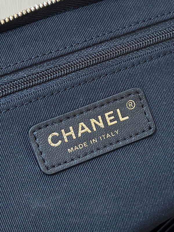 CC 24K Handle Camera Bag 23cm Black Lambskin Light GHW