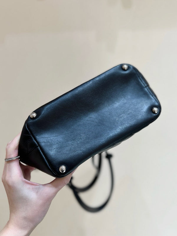 CC Cambon Tote 24cm Black White Quilted Calfsin