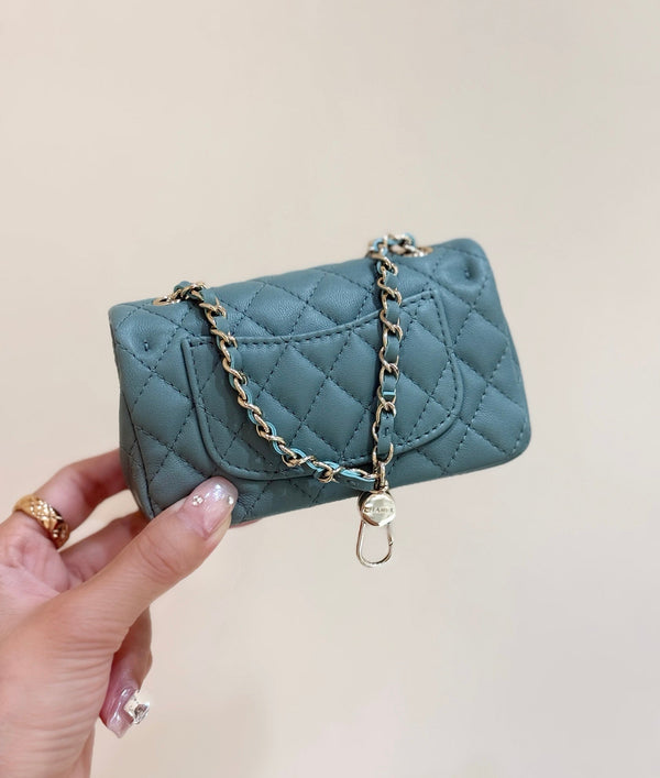 CC 25A Super Mini Bag 12.5cm Dusty Turquoise Lambskin