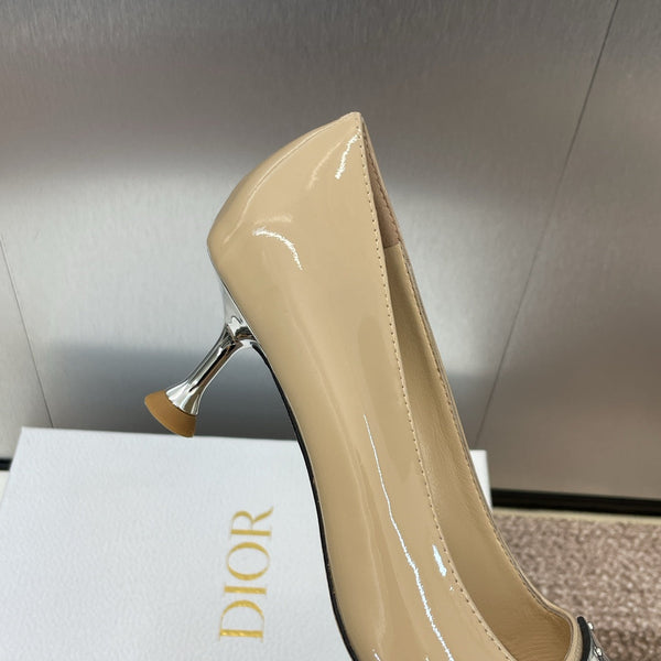 CD Pumps 65mm Glossy Beige Cowhide